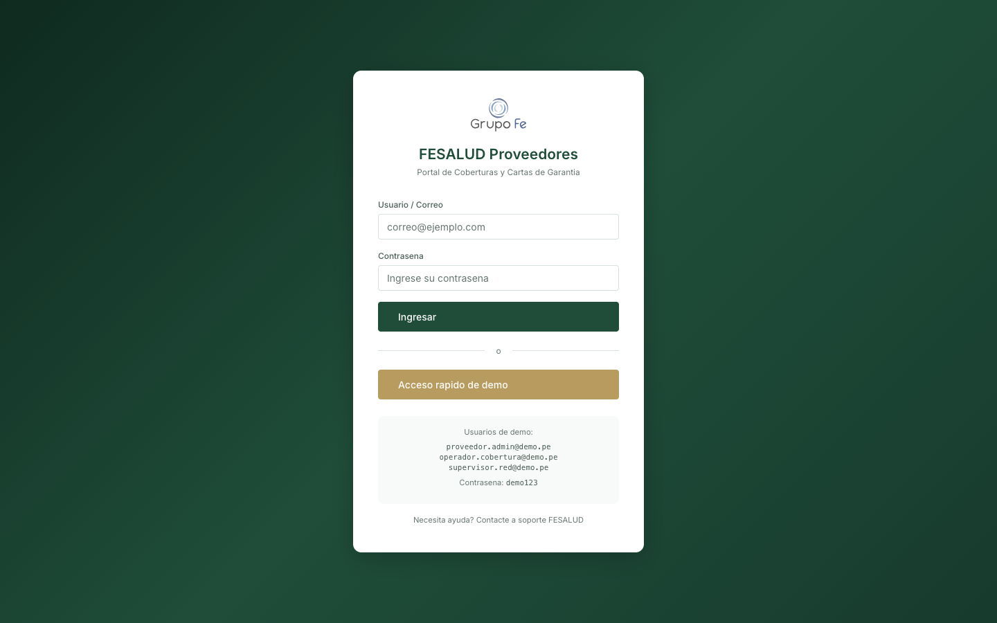 FeSalud Proveedores desktop