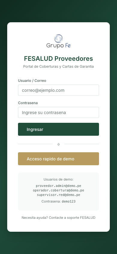 FeSalud Proveedores mobile