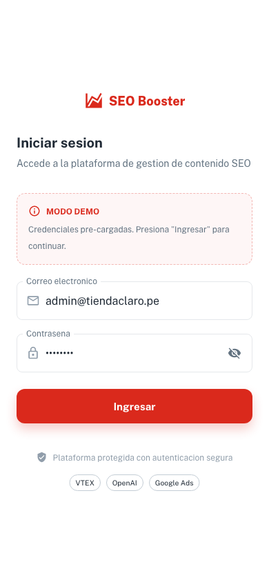 SEO Booster Claro mobile