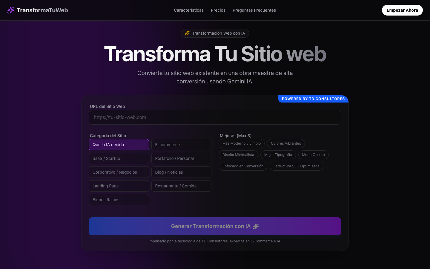 Transforma tu Web desktop